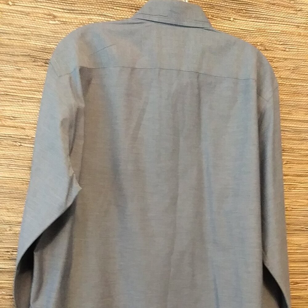 Calibrate Men's Trim Fit Grey Dress Shirt | 16.5 34/35 - Picture 6 of 7